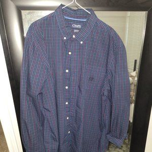 Chaps Mens XL/TG Blue Plaid Long Sleeve